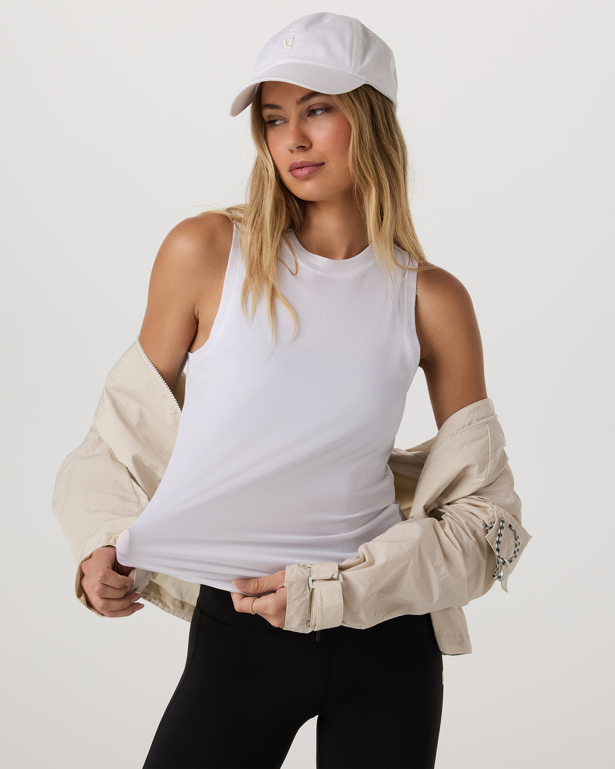 Energy Top Long Women's White Performance Tank Top | Vuori Clothing