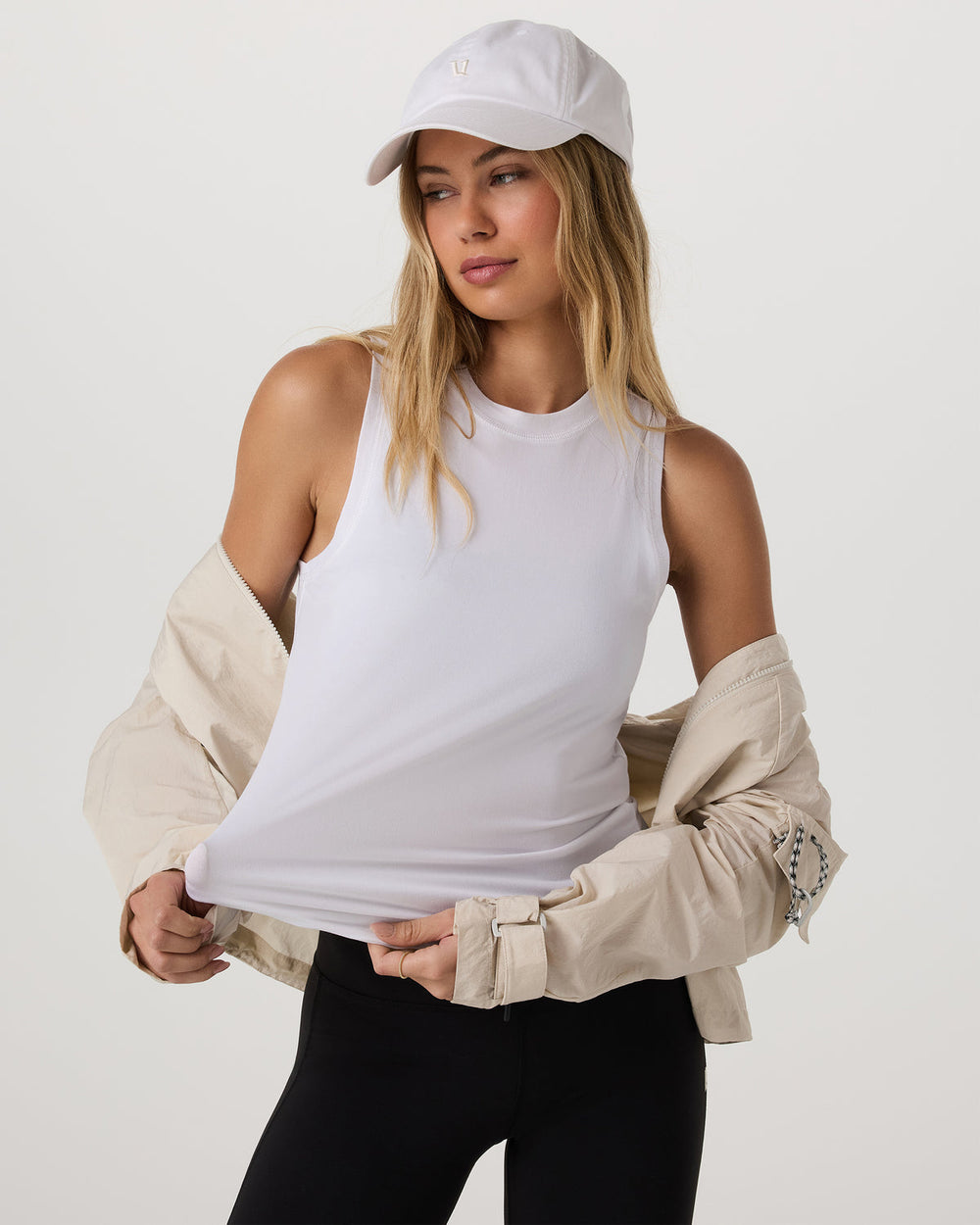 Energy Top Long Women's White Performance Tank Top | Vuori Clothing