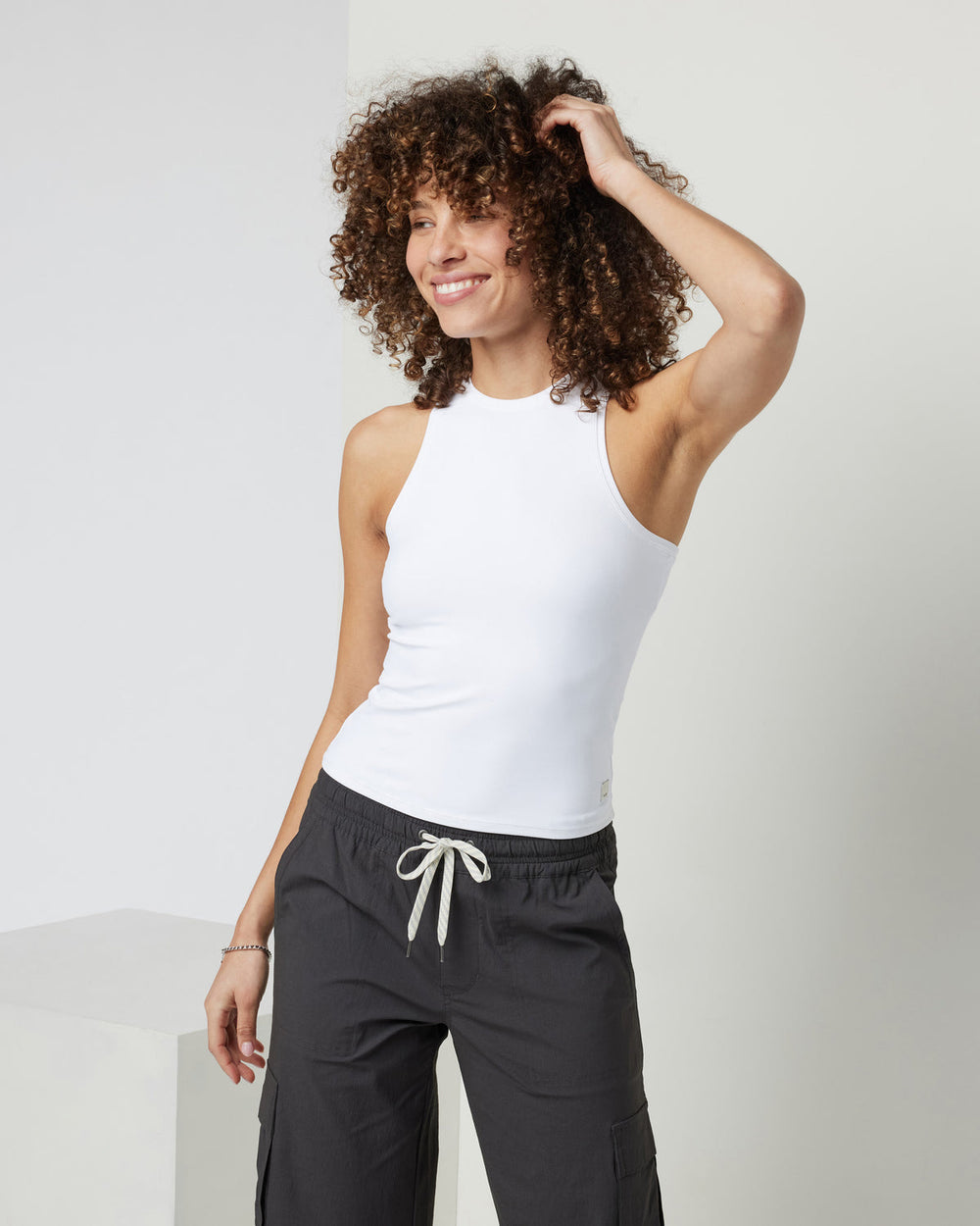 Vuori AllTheFeels Crew Tank White | Vuori