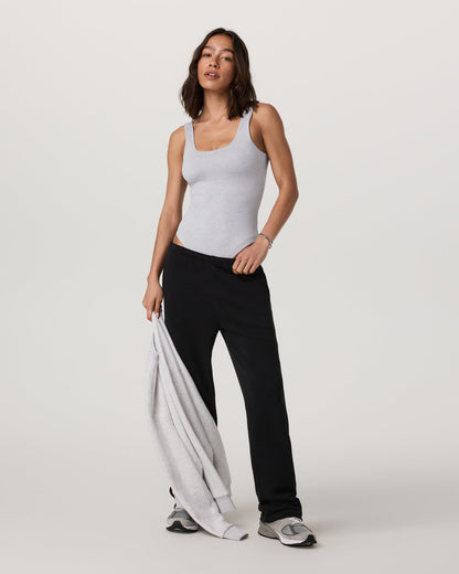 Sleeveless Halo Bodysuit Pale Grey Heather Bodysuit | Vuori