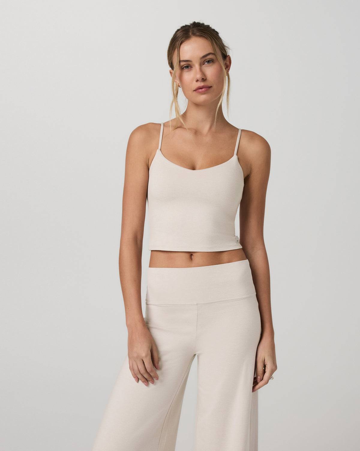 Halo Cami Women's Ecru Heather Performance Knit Top | Vuori Online
