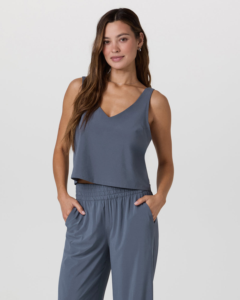 Villa Cropped Tank Azure | Vuori For sale