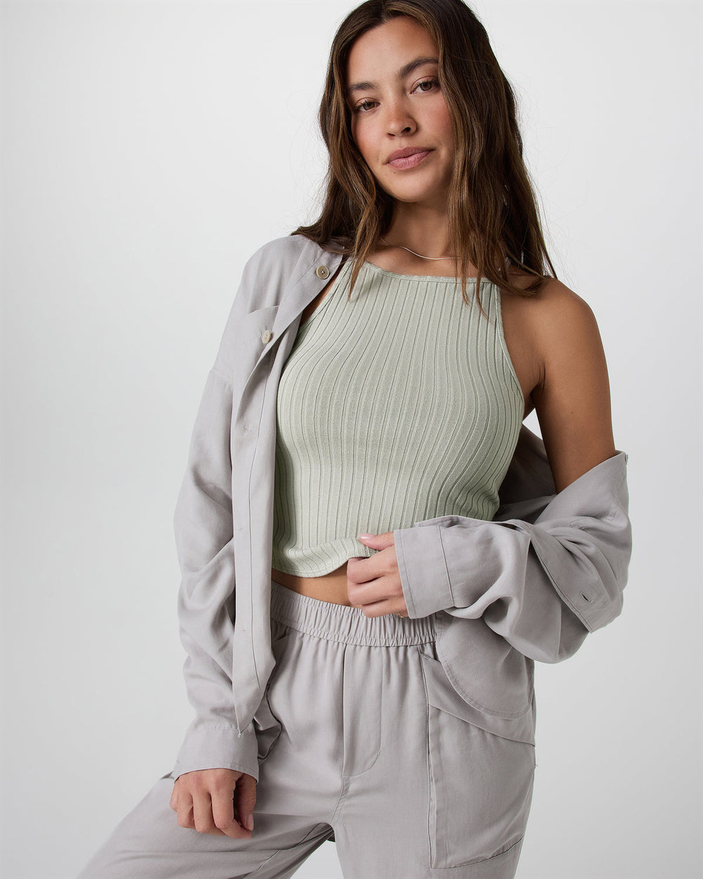 Marina Rib Tank Talc | Vuori On sale