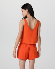 Villa Cropped Tank Bright Poppy | Vuori For sale