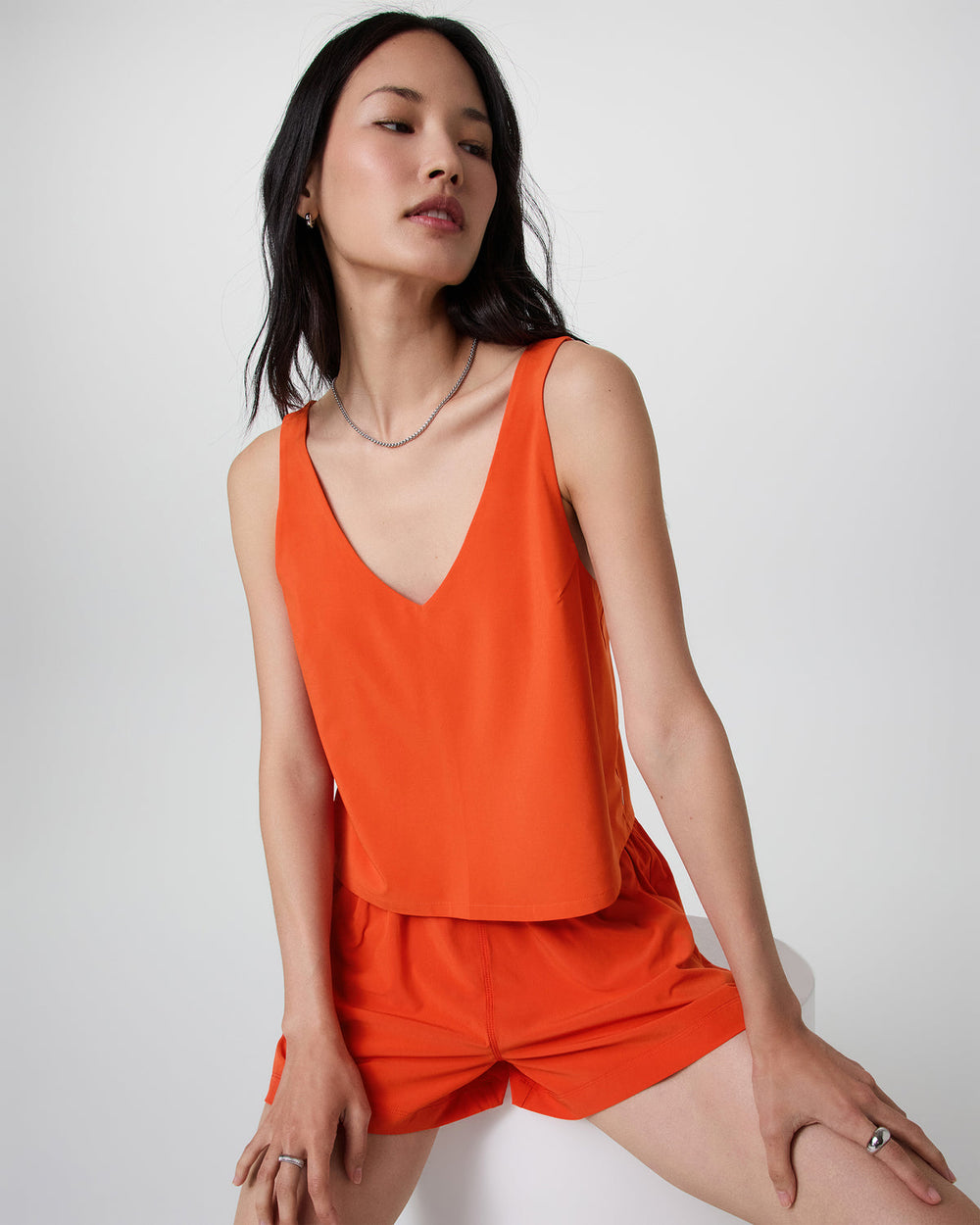 Villa Cropped Tank Bright Poppy | Vuori For sale