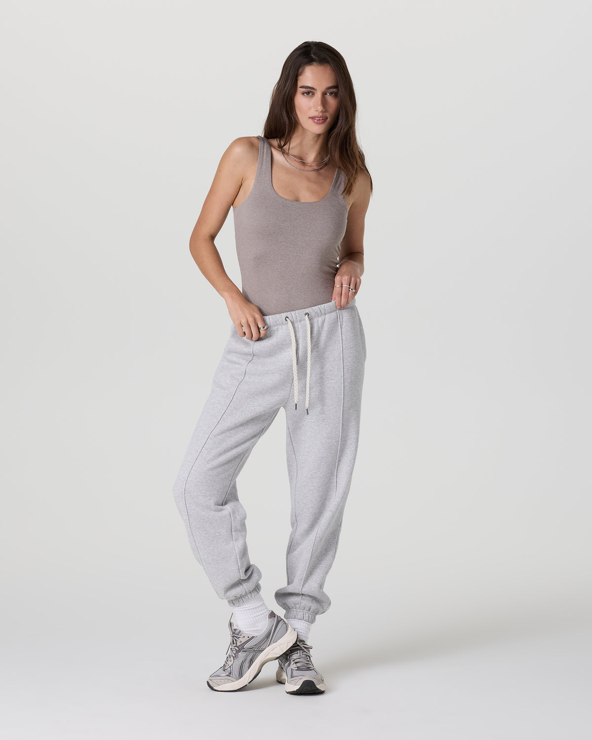 Sleeveless Halo Bodysuit Cobblestone Heather | Vuori Online