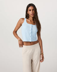 Pose Cardigan Tank Light Mist | Vuori Online