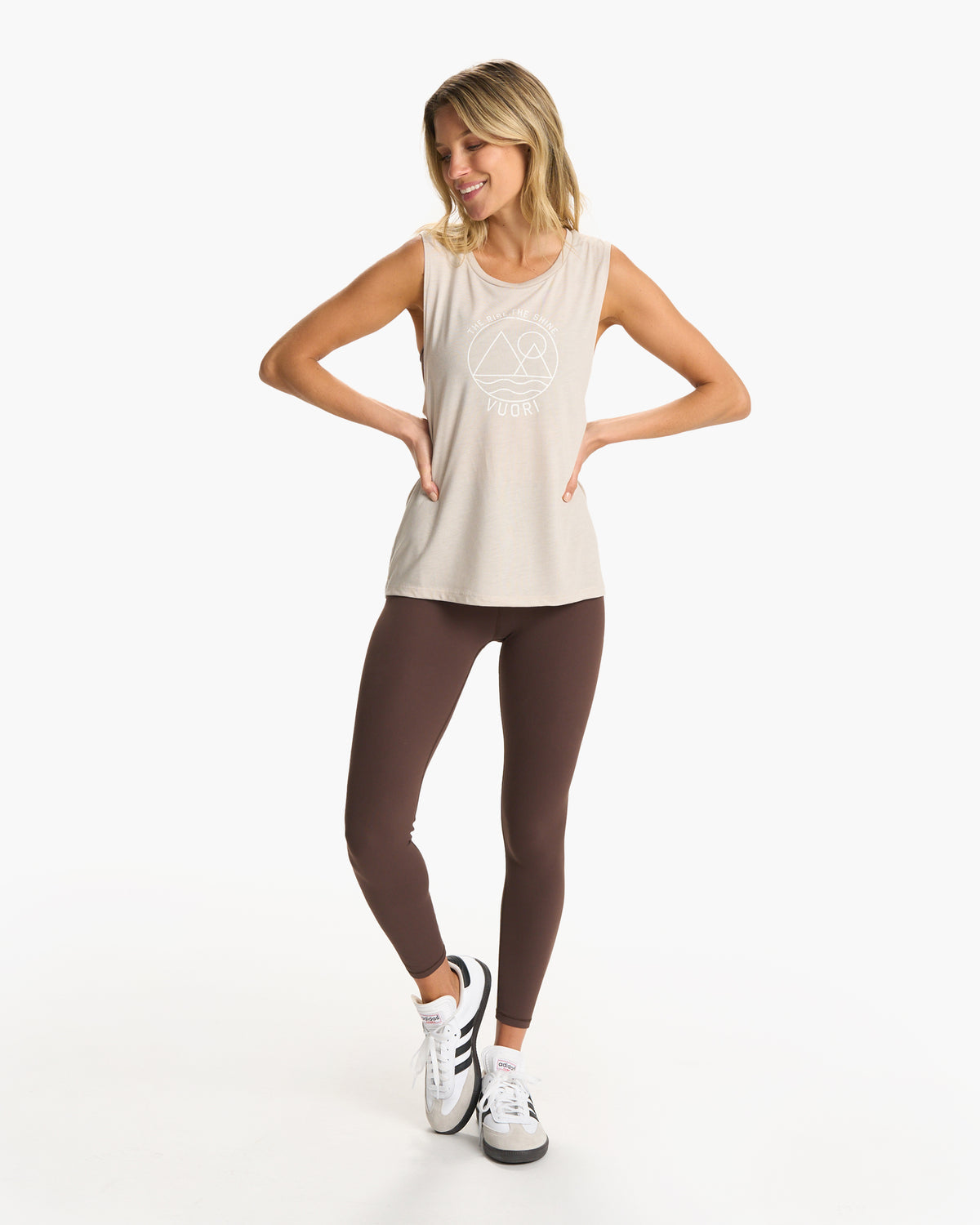 The Rise The Shine Tank Heather Dust | Vuori US