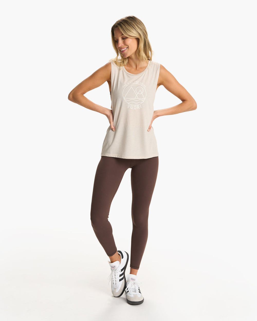The Rise The Shine Tank Heather Dust | Vuori US