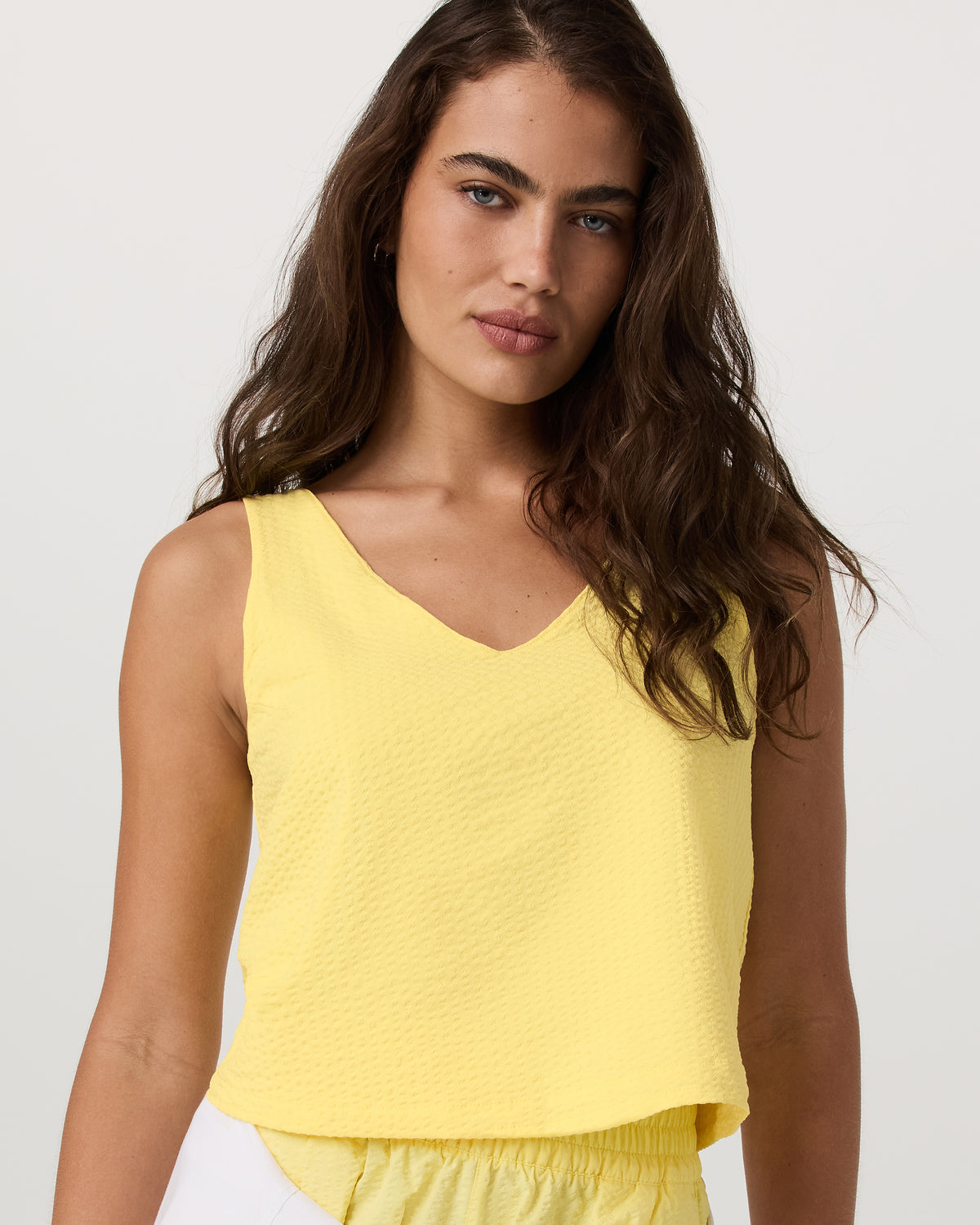 Villa Textured Crop Tank Sunlight | Vuori Clothing