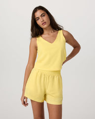 Villa Textured Crop Tank Sunlight | Vuori Clothing