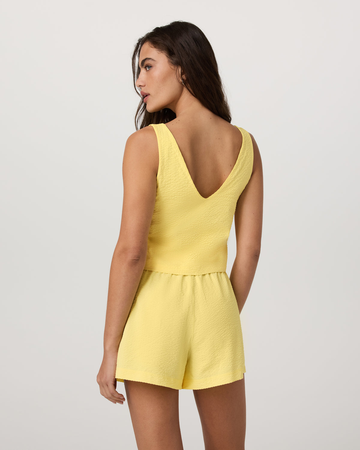 Villa Textured Crop Tank Sunlight | Vuori Clothing