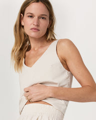 Villa Textured Crop Tank Milkweed | Vuori