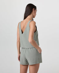 Villa Textured Crop Tank Laurel | Vuori Discount