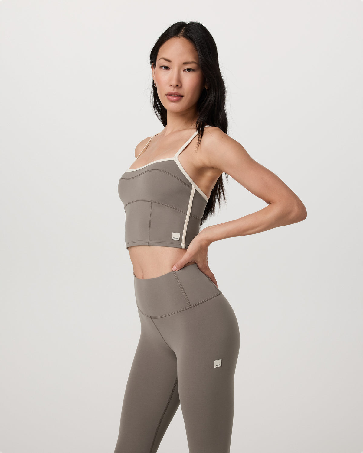 Vuori AllTheFeels™ Corset Tank Women's Smokey Taupe Top | Vuori Outlet