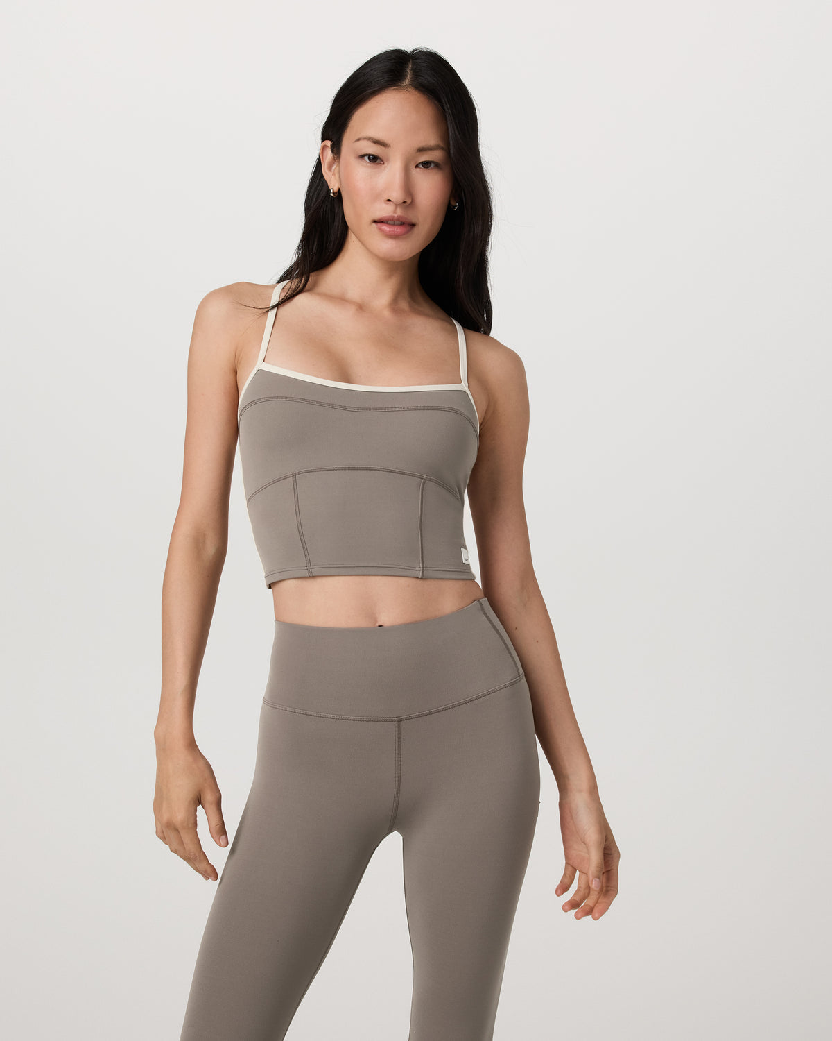 Vuori AllTheFeels™ Corset Tank Women's Smokey Taupe Top | Vuori Outlet