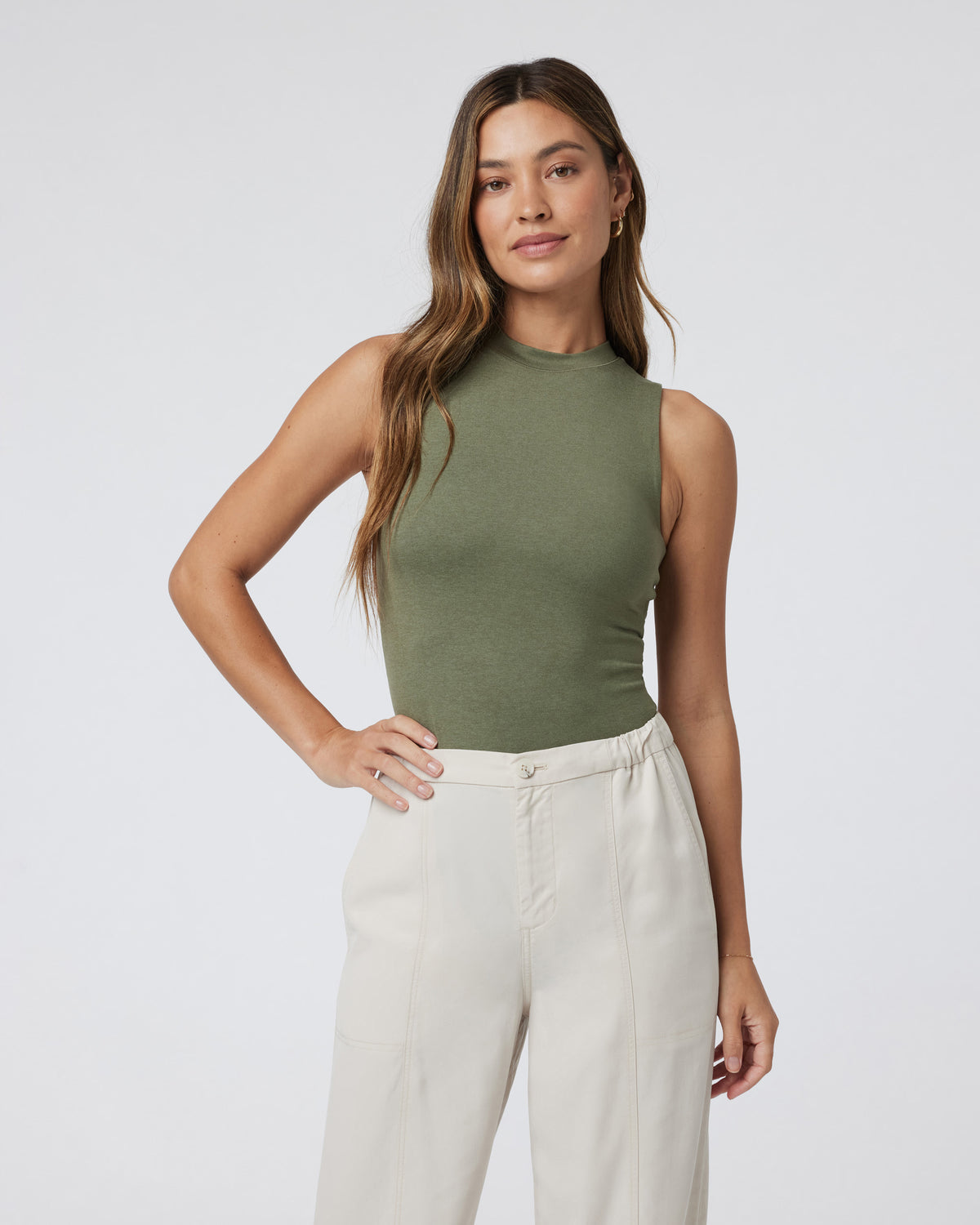 Halo Mock Bodysuit Dark Metal Sleeveless Bodysuit | Vuori US