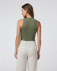 Halo Mock Bodysuit Dark Metal Sleeveless Bodysuit | Vuori US