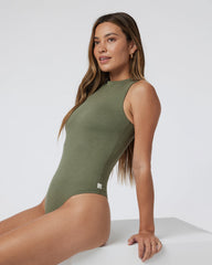 Halo Mock Bodysuit Dark Metal Sleeveless Bodysuit | Vuori US