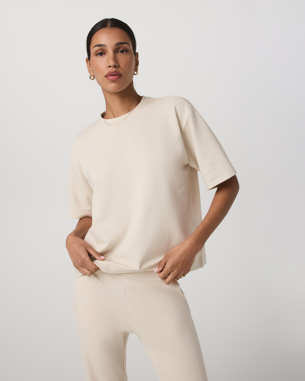 Short Sleeve Maven Oversized Tee Women's Bone Tee Shirt | Vuori Online