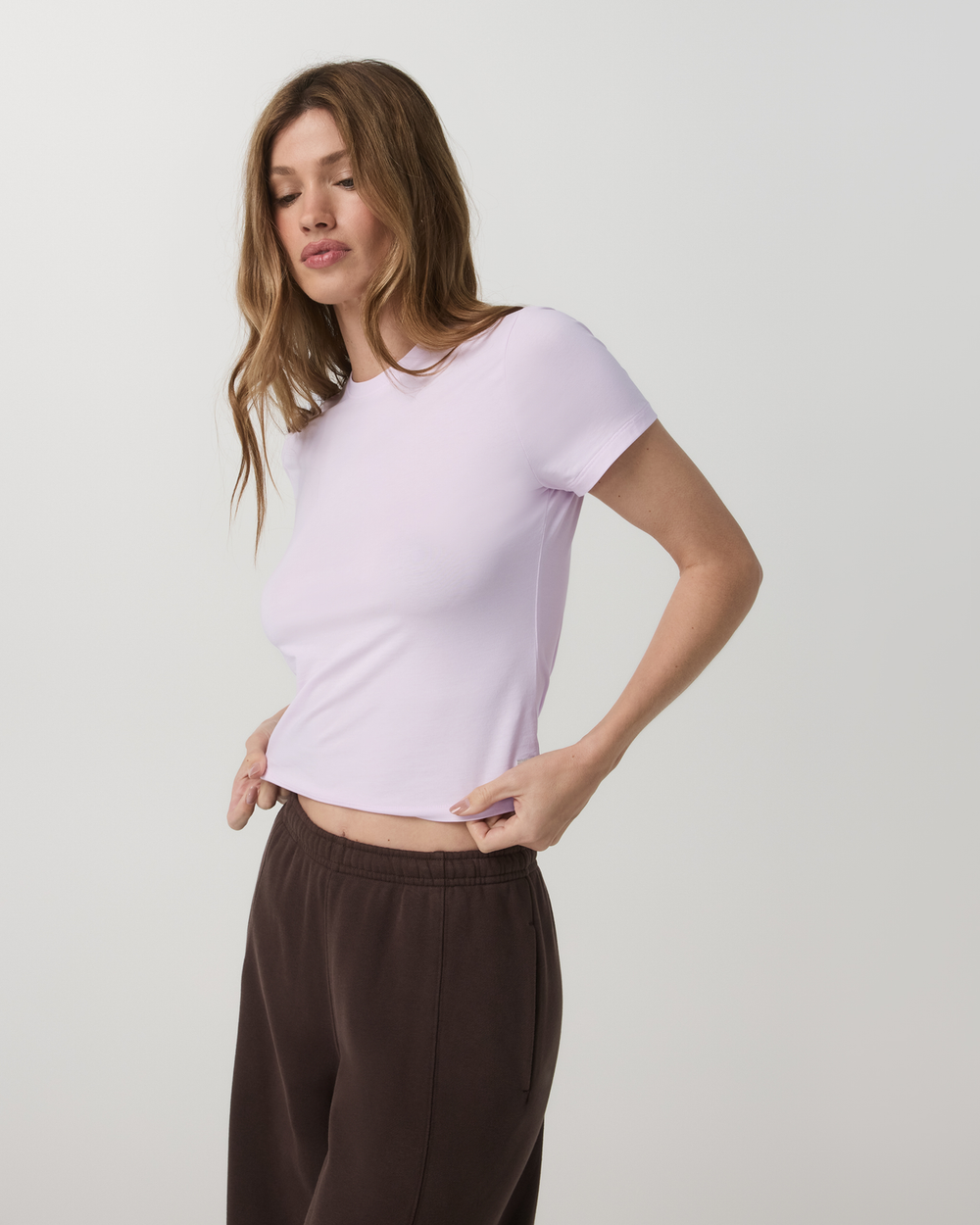 Feather Baby Tee Women's Lilac Breeze Fitted Tee Shirt | Vuori Outlet