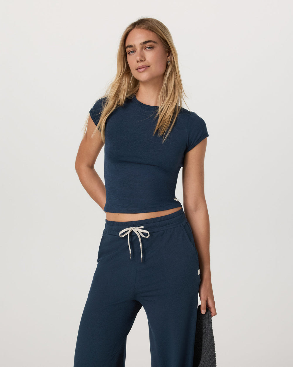 Women's Short Sleeve Halo Baby Tee Blue Coast Heather | Vuori Clothing