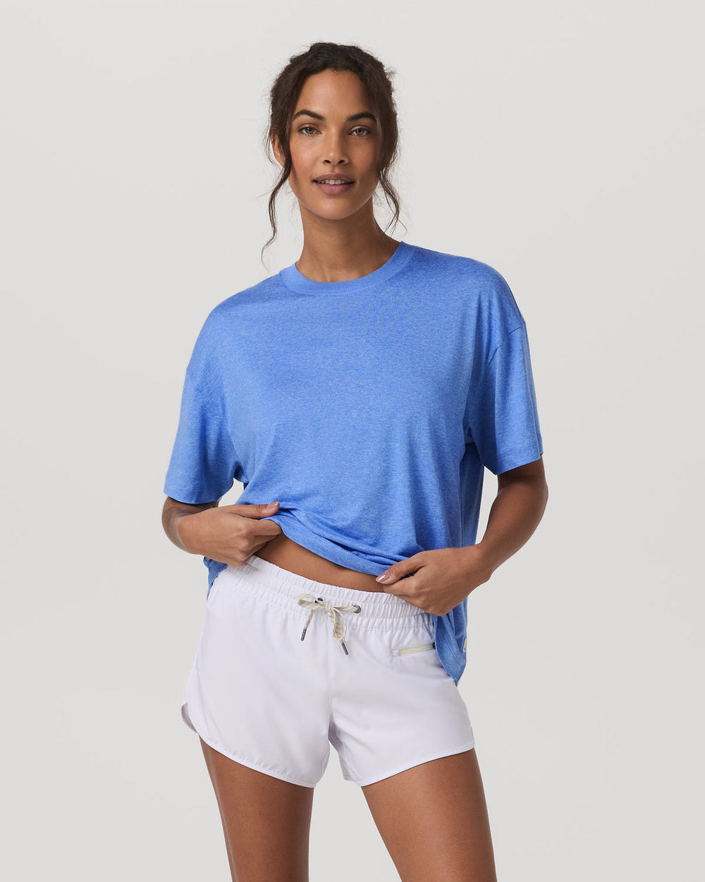 Energy Tee Long Women's Riviera Blue Heather Tee Shirt | Vuori For sale