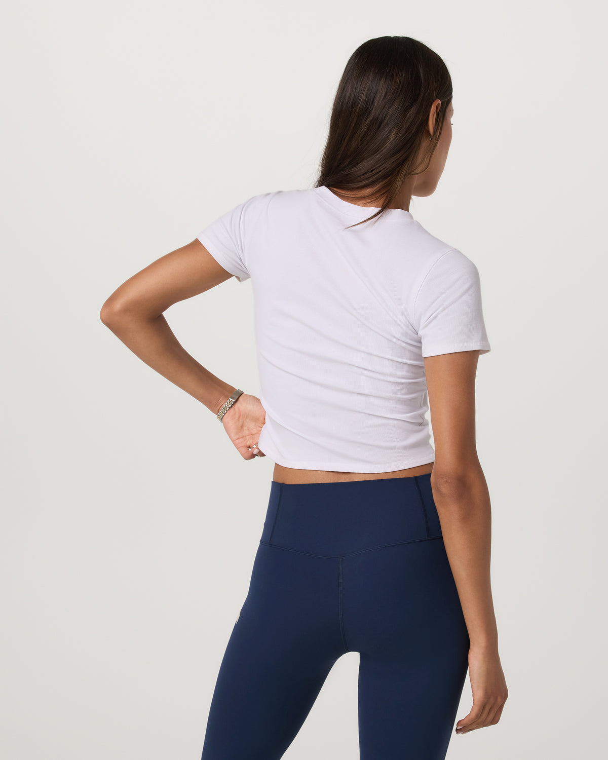 Pose Fitted Tee White Rib Knit Tee Clothing | Vuori Discount