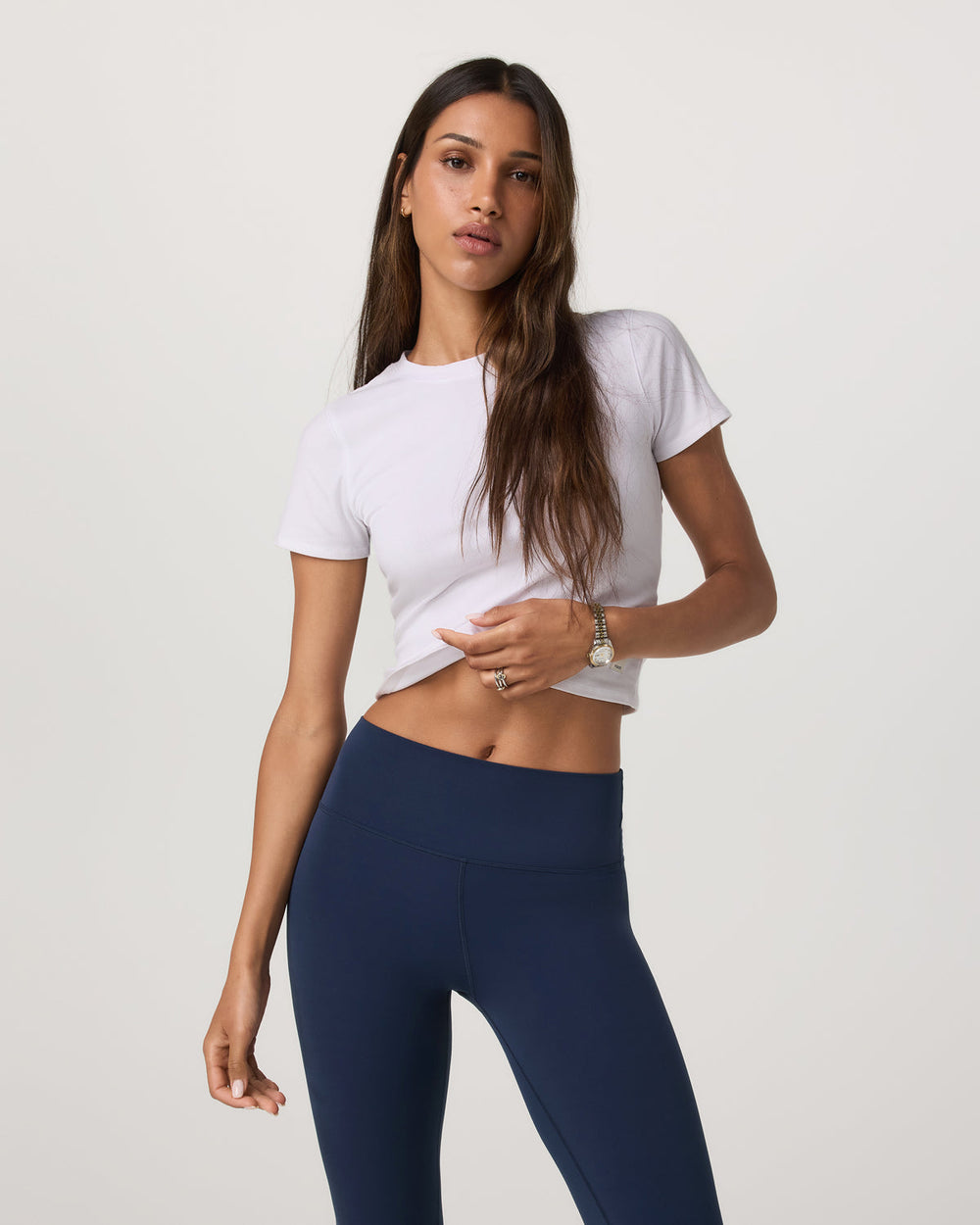Pose Fitted Tee White Rib Knit Tee Clothing | Vuori Discount