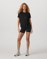 Energy Long Tee Women's Black Heather Fitness Tee Shirt | Vuori Clothing