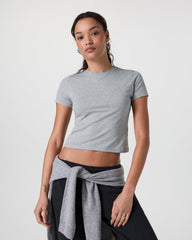 Feather Baby Tee Light Heather Grey | Vuori