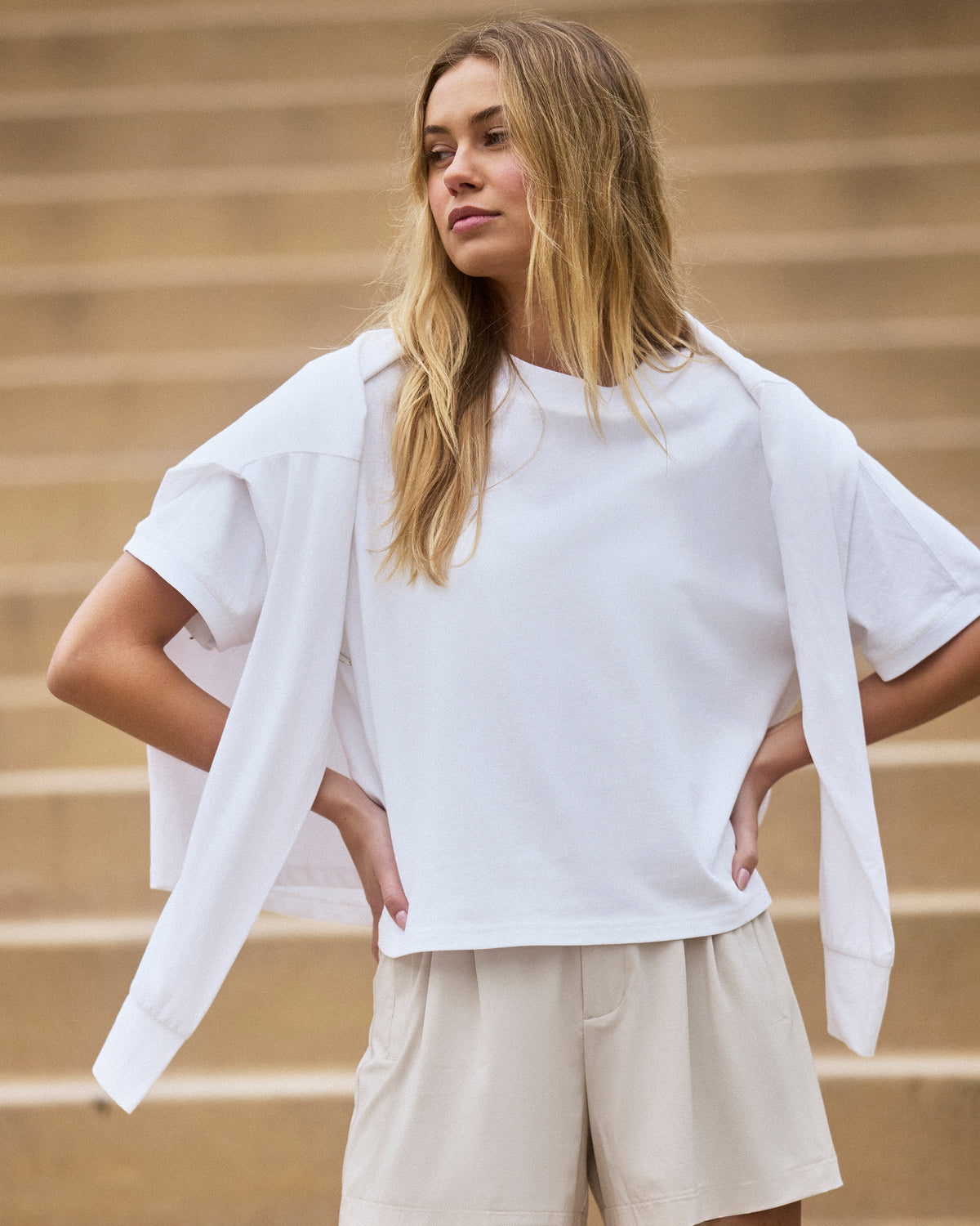 Short Sleeve Heavyweight Oversized Cotton Tee White | Vuori For sale