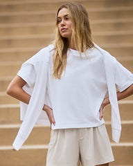 Short Sleeve Heavyweight Oversized Cotton Tee White | Vuori For sale