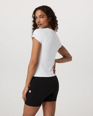 Short Sleeve Seamless Surge Tee White | Vuori US