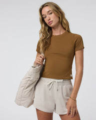 Feather Baby Tee Women's Rum Fitted Tee | Vuori Outlet
