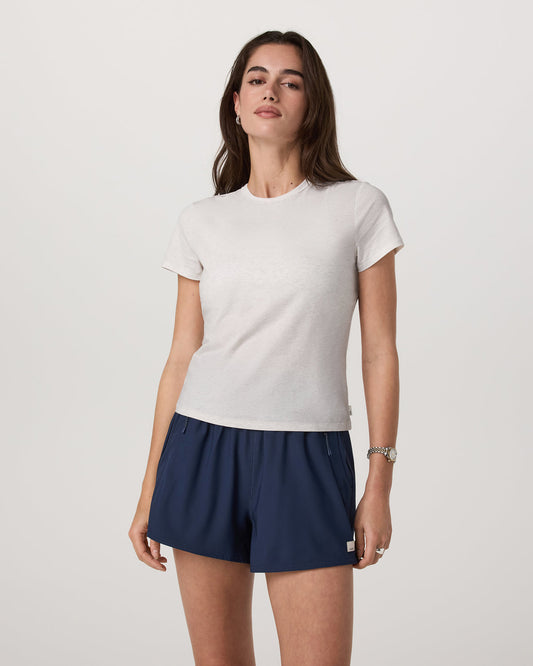 Short Sleeve Feather Classic Tee White Heather T-Shirt | Vuori US