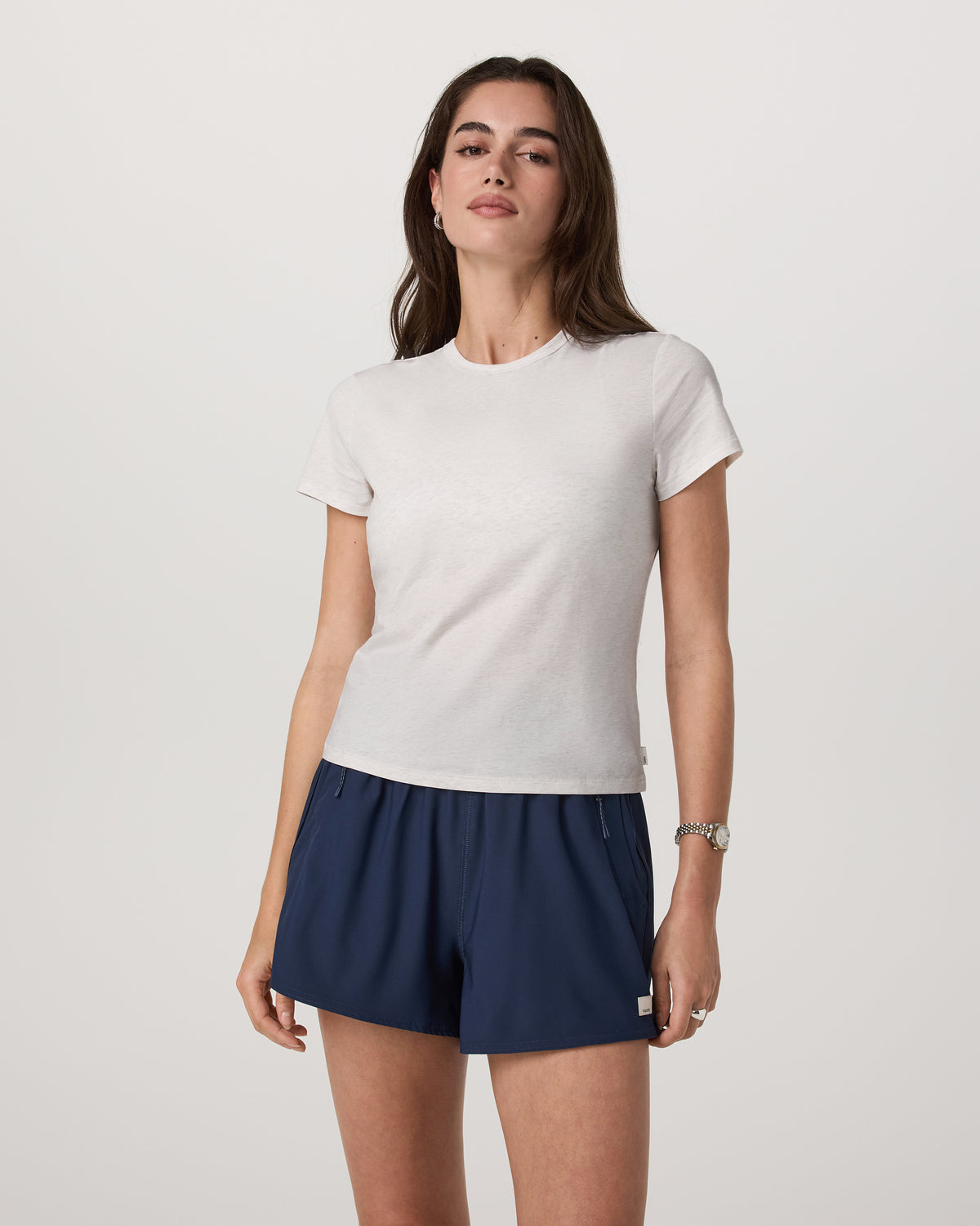 Short Sleeve Feather Classic Tee White Heather T-Shirt | Vuori US