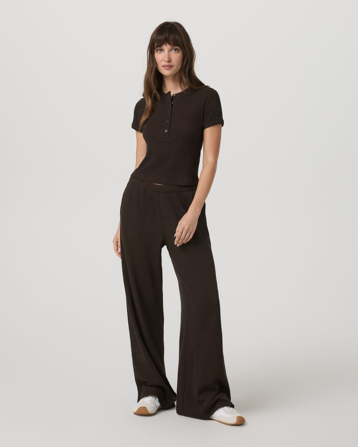 Short Sleeve Waffle Baby Tee Women's Dark Java T-Shirt | Vuori