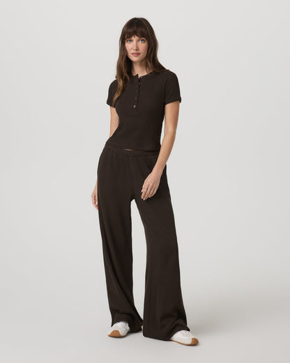 Short Sleeve Waffle Baby Tee Women's Dark Java T-Shirt | Vuori
