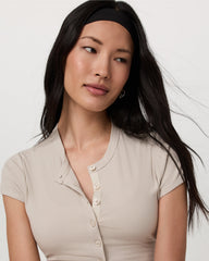 Short Sleeve Pose Button Up Women's Mushroom Crewneck | Vuori Online