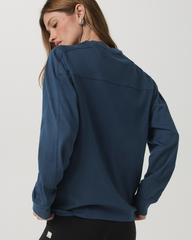 Long Sleeve Heavyweight Cotton Tee Ocean Blue Tee Shirt | Vuori Sale