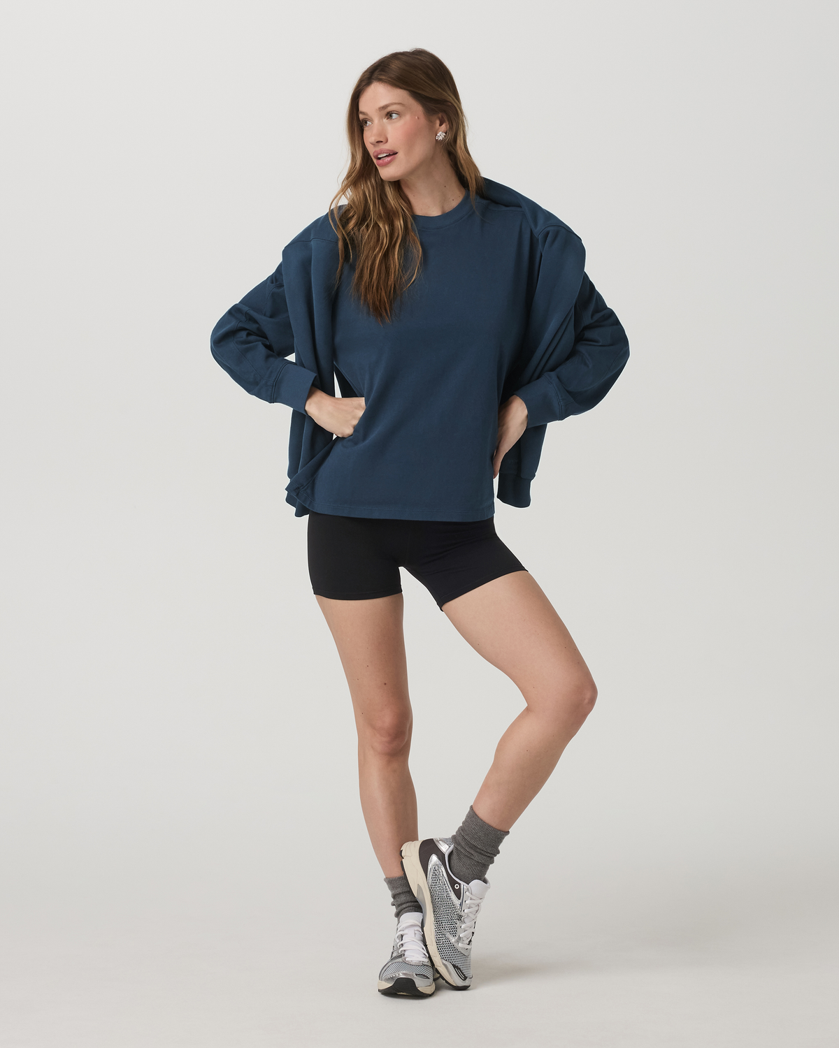 Long Sleeve Heavyweight Cotton Tee Ocean Blue Tee Shirt | Vuori Sale