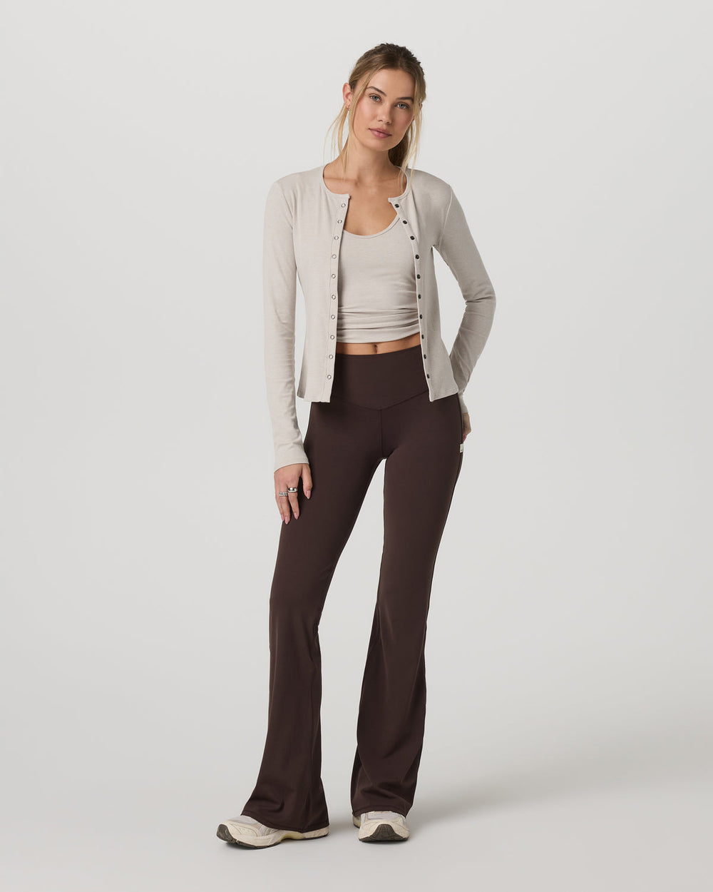 Long Sleeve Pose Twin Cardigan Women's Ecru Heather Top | Vuori For sale