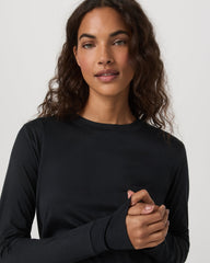 Daydream Crew Lightweight Black Long Sleeve Shirt | Vuori Outlet