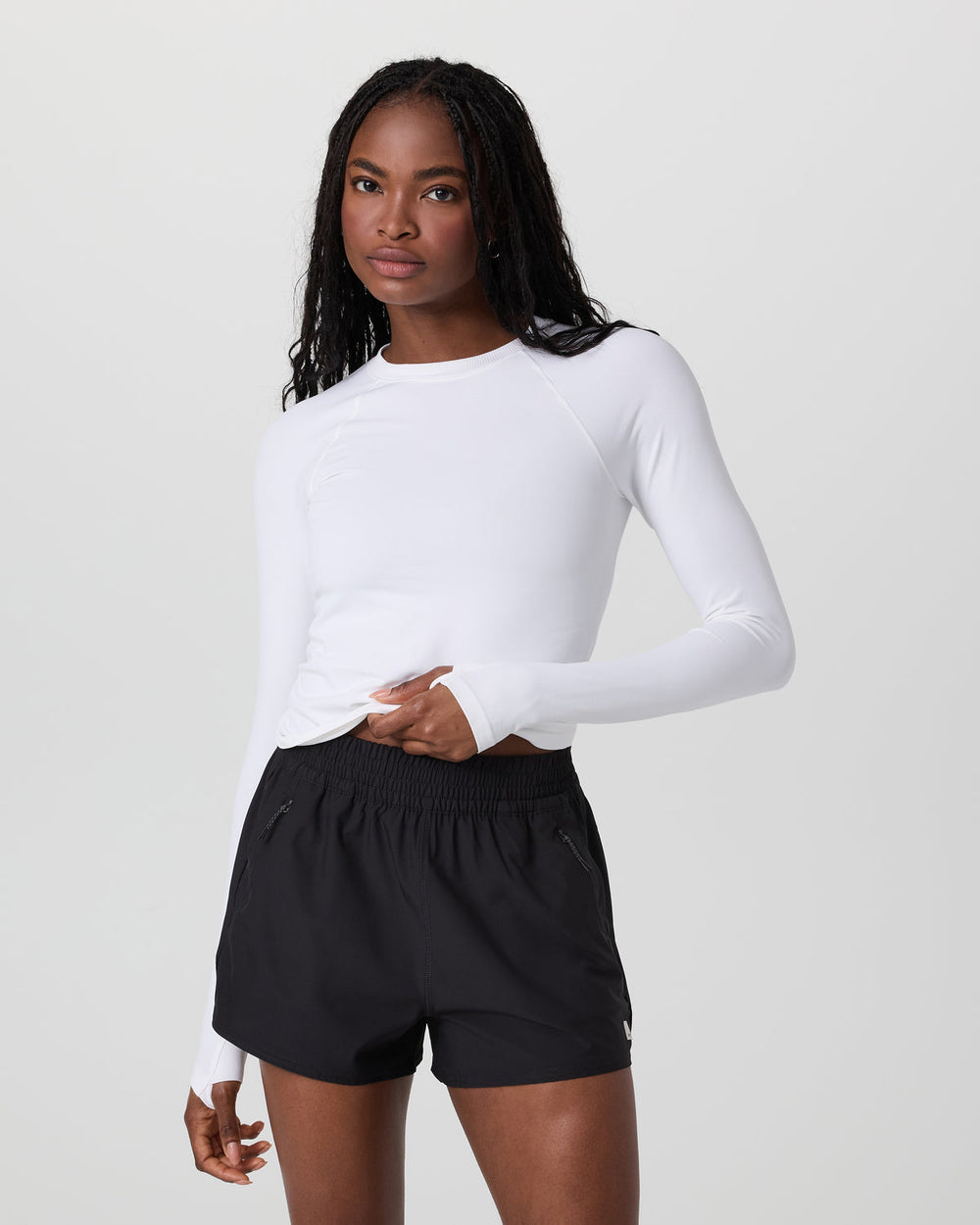 Long Sleeve Seamless Surge Tee White | Vuori US