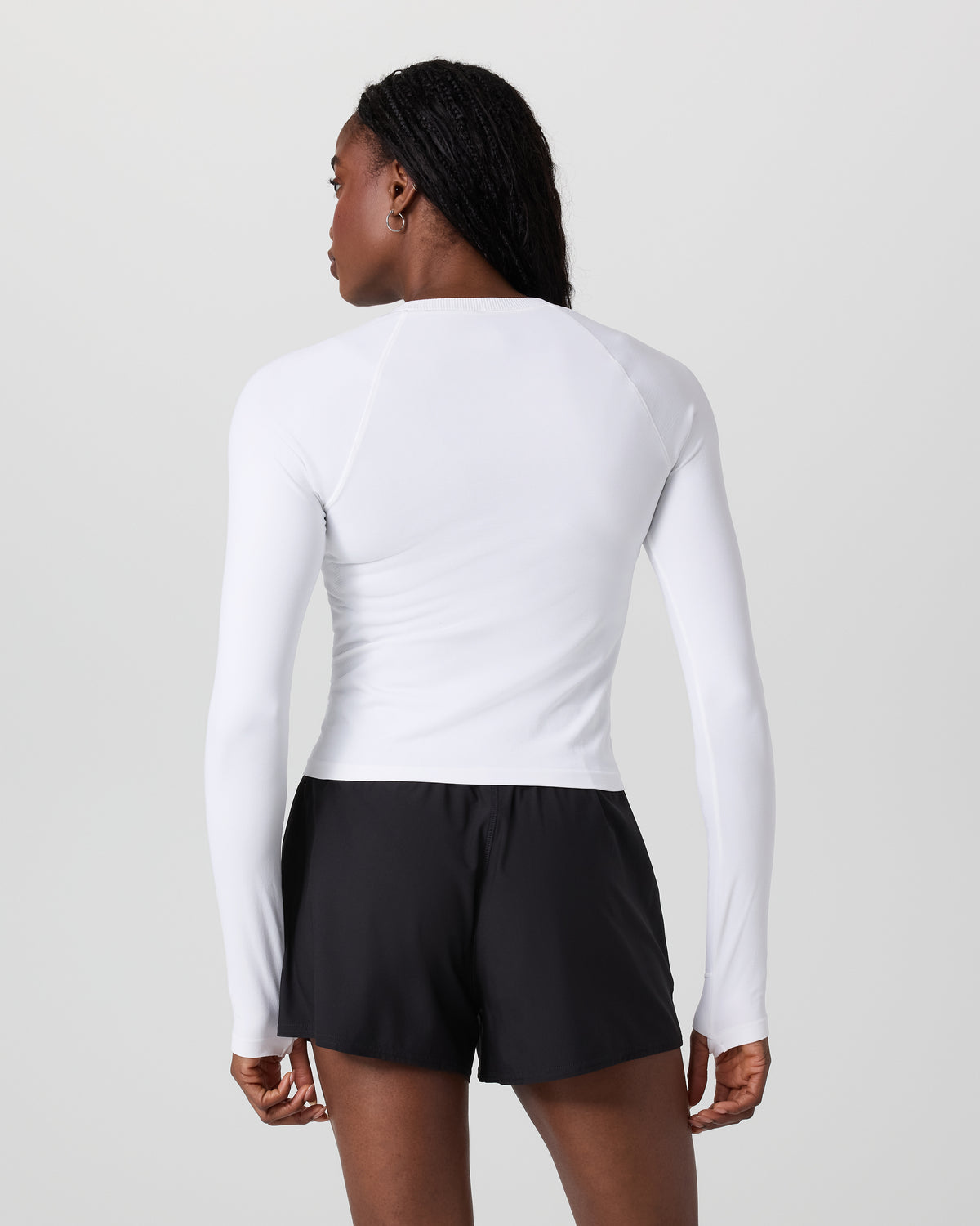 Long Sleeve Seamless Surge Tee White | Vuori US