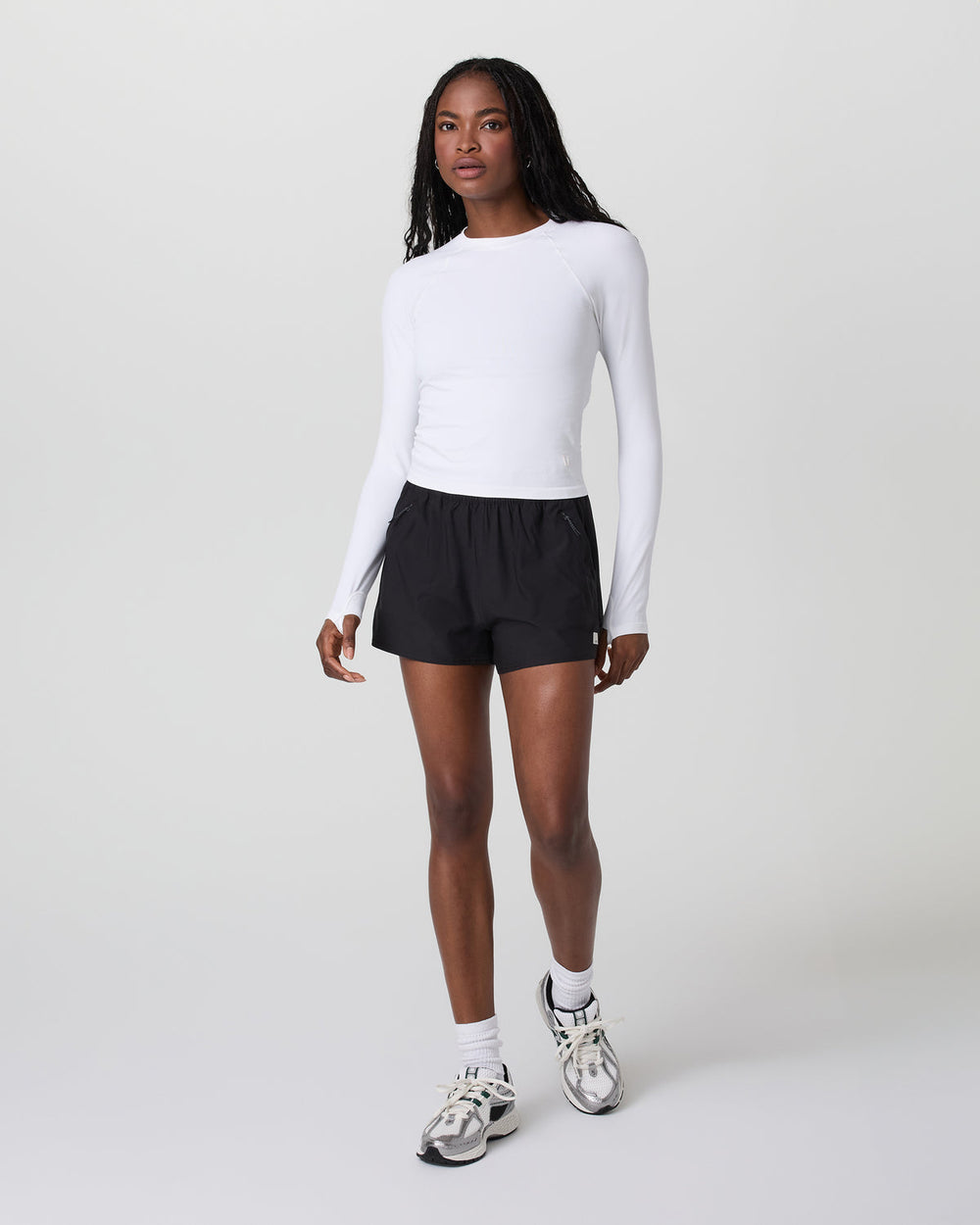 Long Sleeve Seamless Surge Tee White | Vuori US