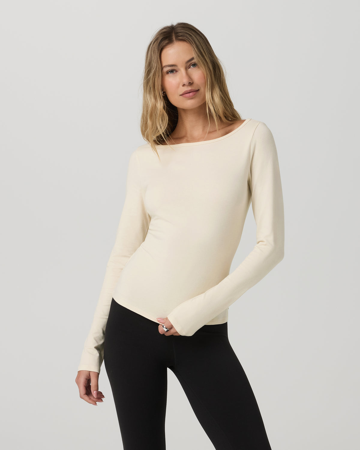 Long Sleeve Tuvalu Boat Neck Bone | Vuori Discount