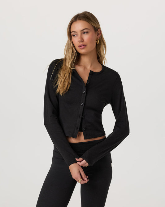 Halo Cardigan 2.0 Black Heather | Vuori For sale