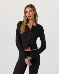 Halo Cardigan 2.0 Black Heather | Vuori For sale